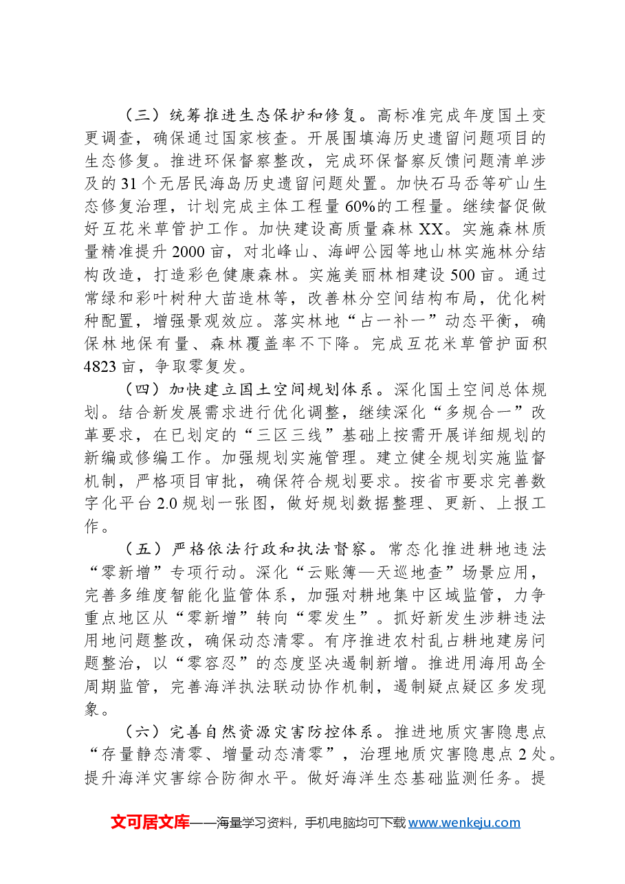 XX县自然资源和规划局2024年改革工作总结和2025年改革工作计划.docx,第4页预览