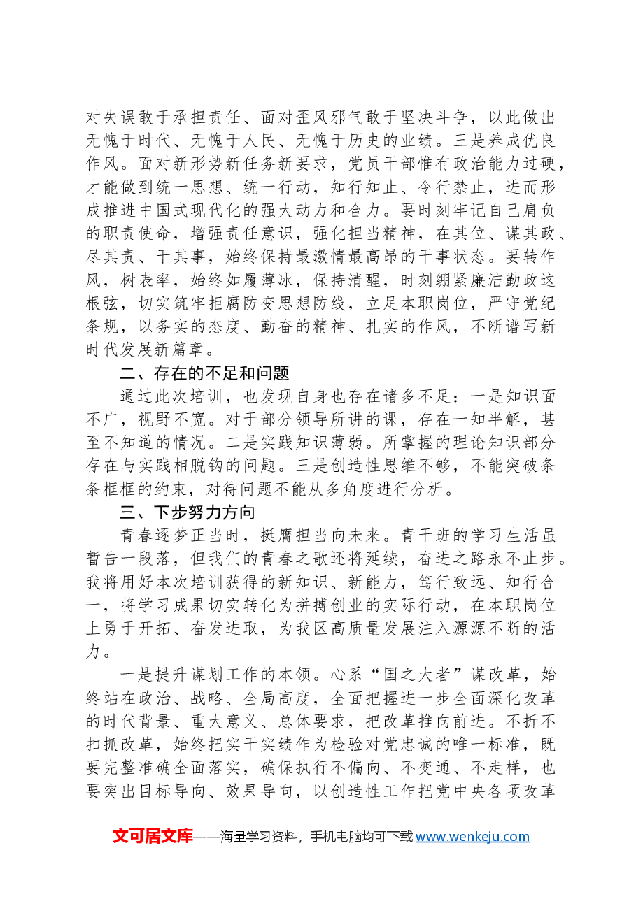 2024年青年干部培训班个人总结.docx,第4页预览