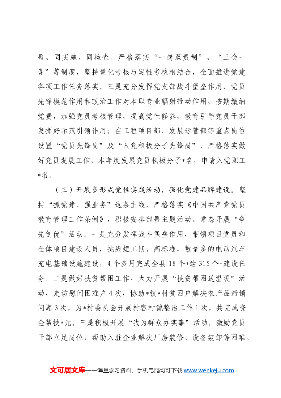国企党支部基层党建专项总结.docx，第3页预览