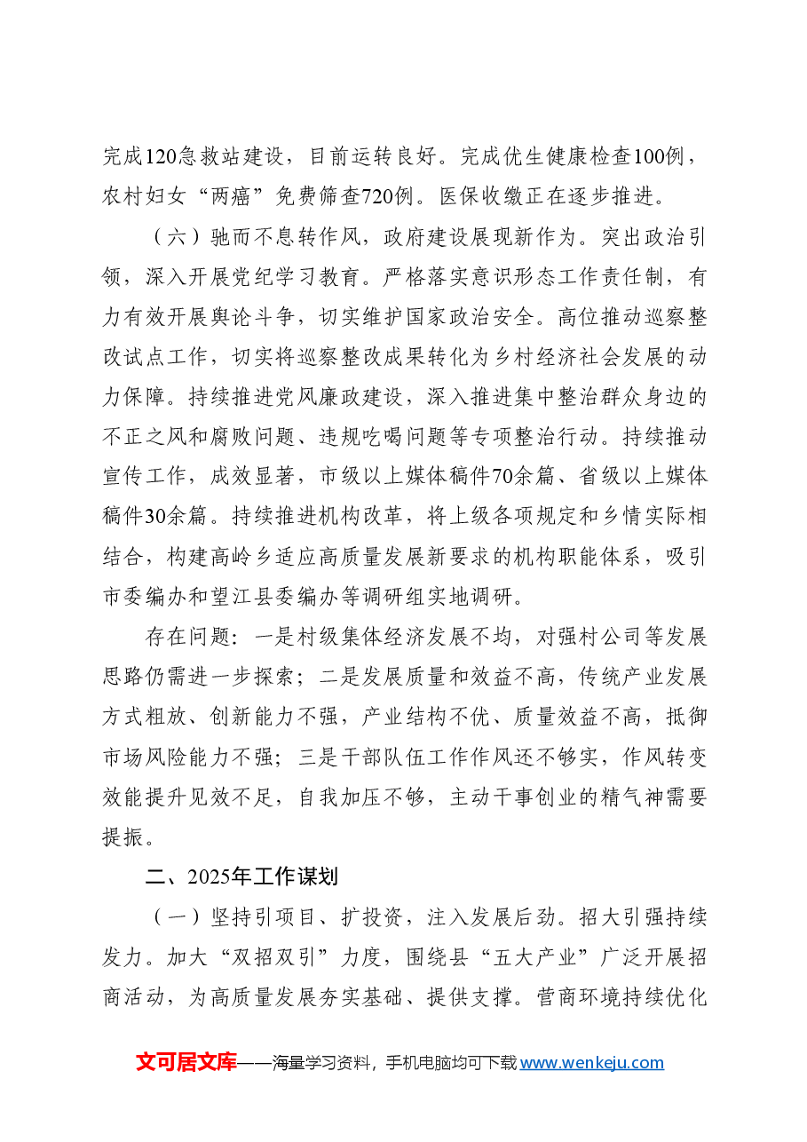 乡镇2024年工作总结.docx,第4页预览