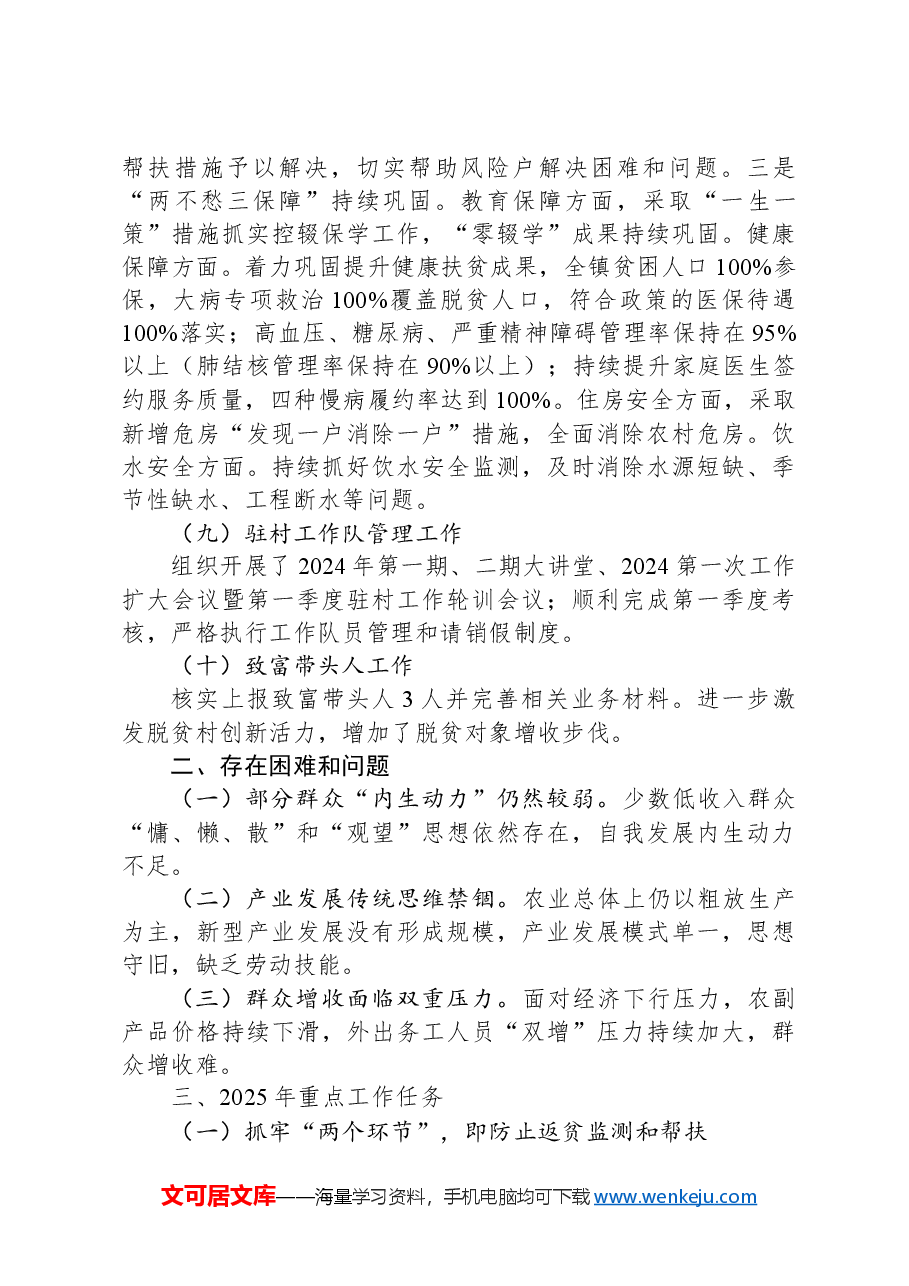 镇乡村振兴办2024年工作总结和2025年重点工作任务.docx,第3页预览