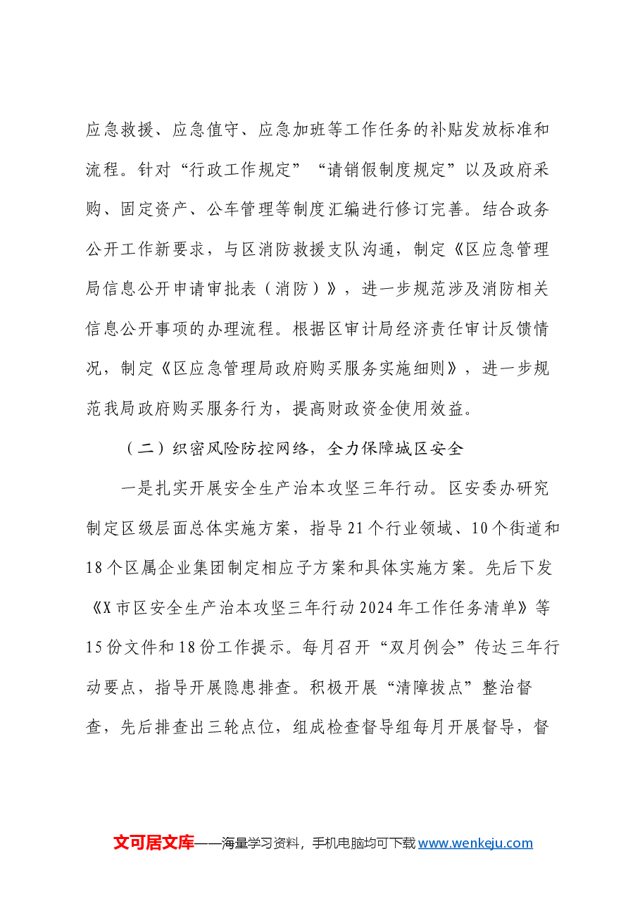 区应急管理局2024年工作总结及2025年工作思路.docx,第3页预览