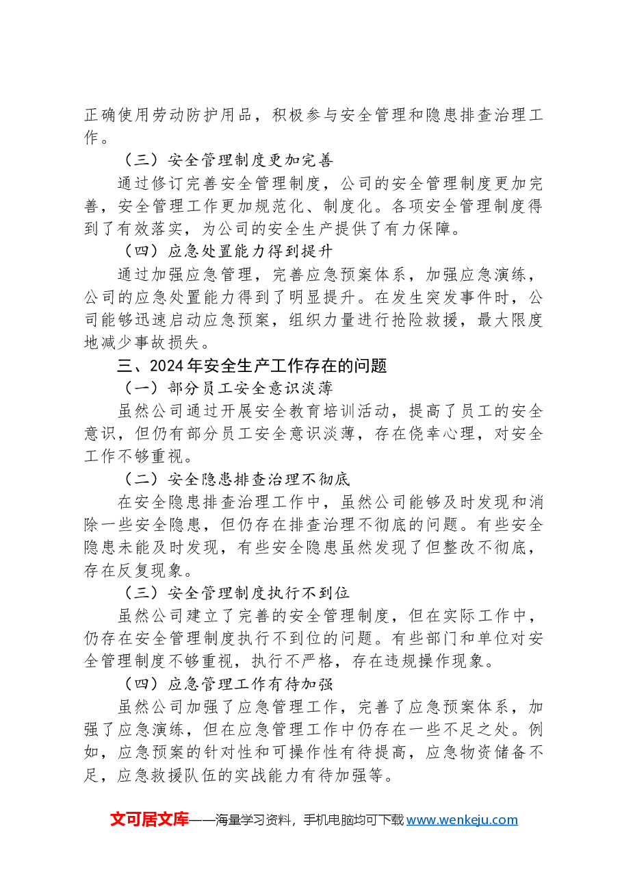 国企集团公司2024年安全生产工作总结报告.docx,第3页预览