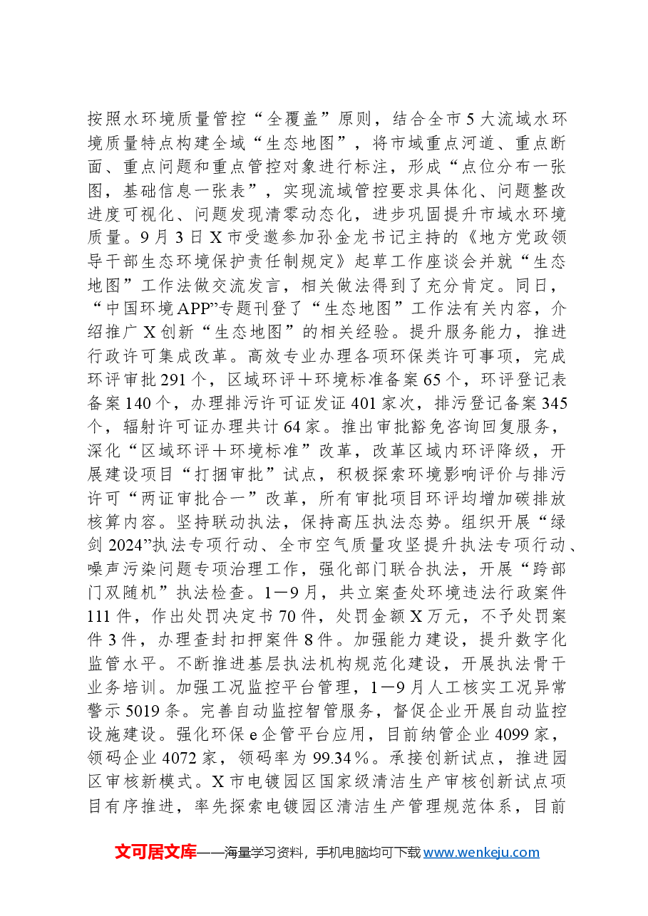 XX市生态环境局某分局2024年工作总结和2025年工作思路.docx，第4页预览