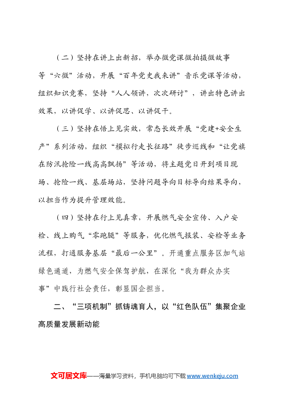国企党委2024年度抓基层工作总结.docx,第2页预览