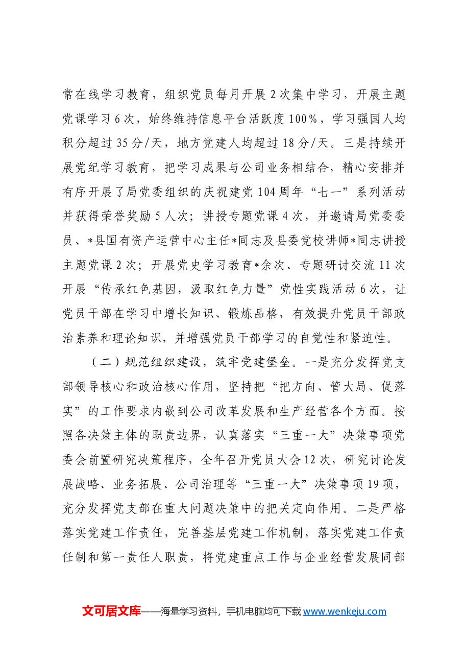 国企党支部基层党建专项总结.docx，第2页预览