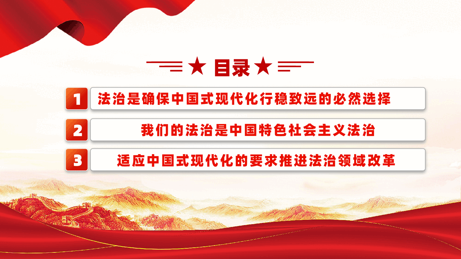 党员干部学习教育党课PPT:全面依法治国是中国式现代化的重要保障.pptx,第3页预览