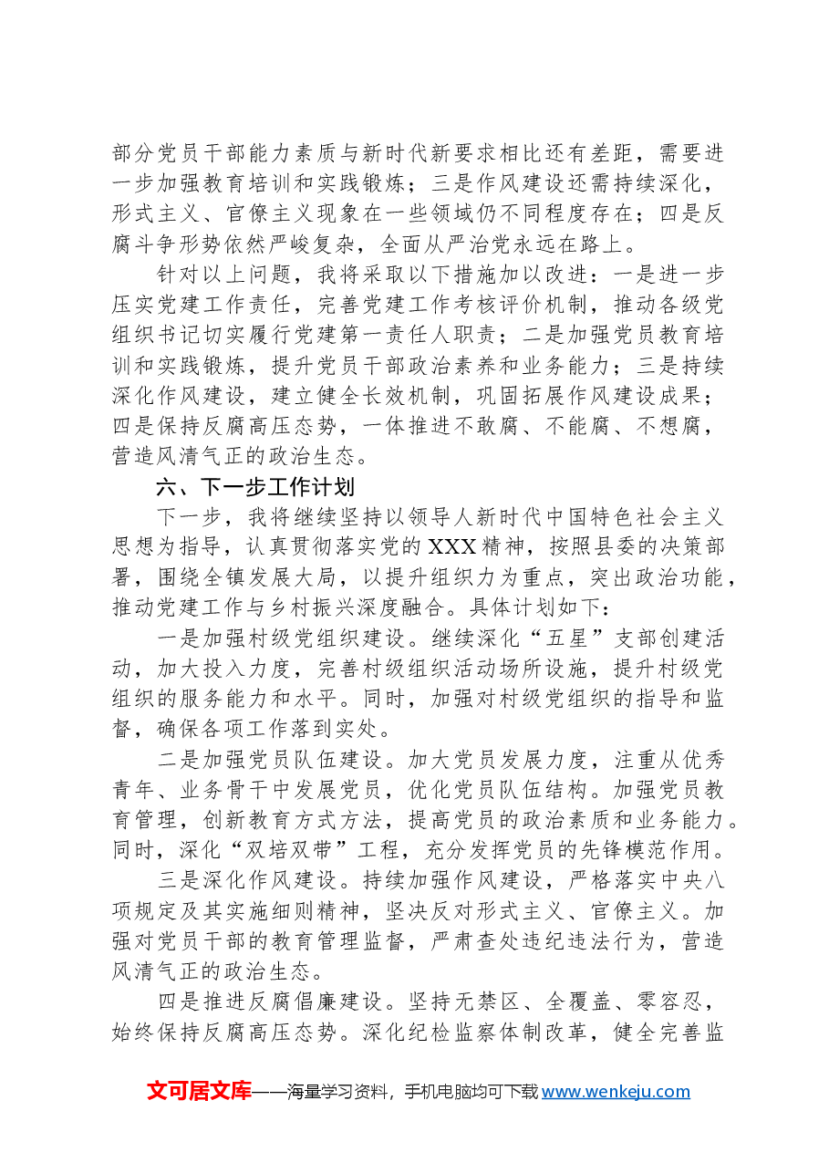 XX乡镇2024年度党建工作述职报告.docx,第3页预览