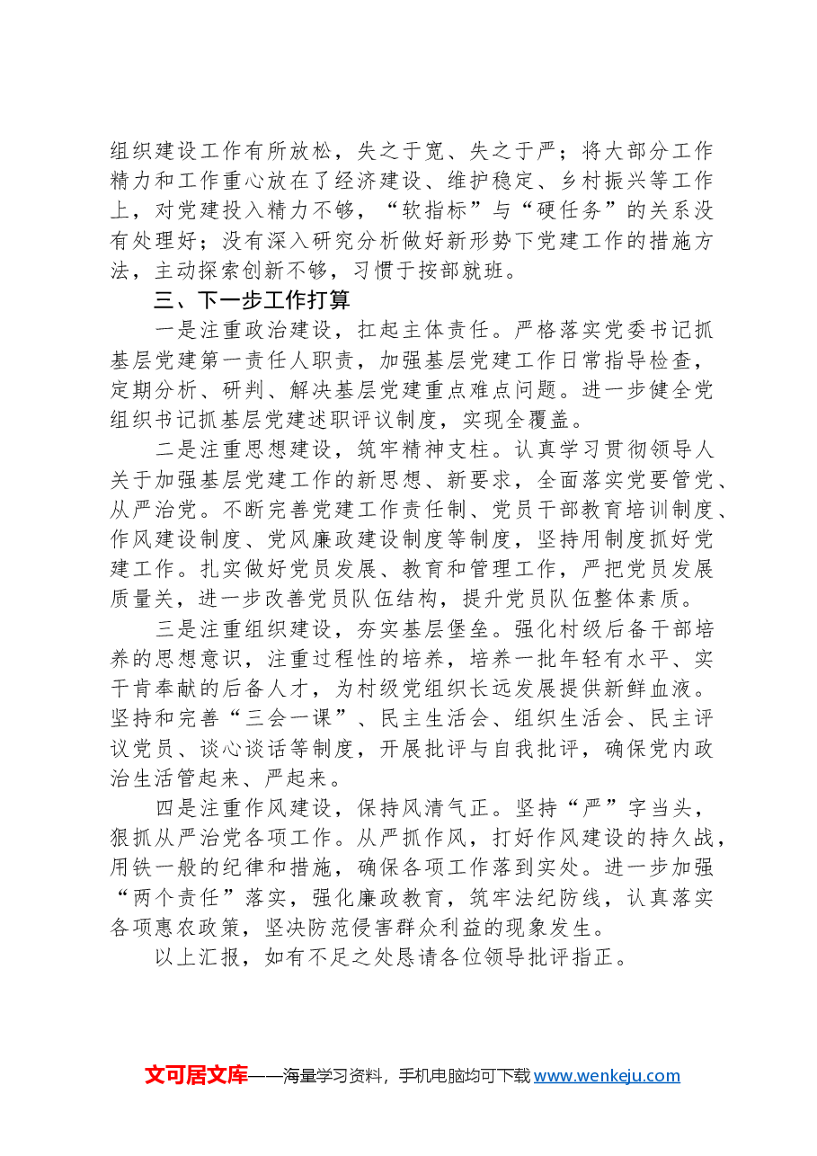 2024年度乡镇党委书记抓基层党建工作述职报告.docx,第3页预览