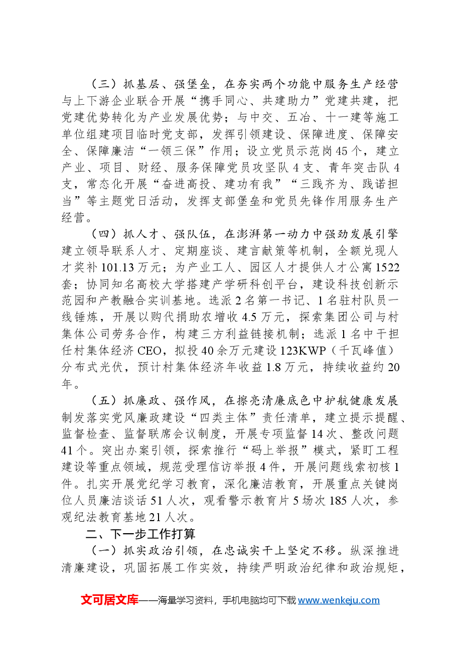 国企党组书记2024年抓基层党建工作述职报告.docx,第2页预览