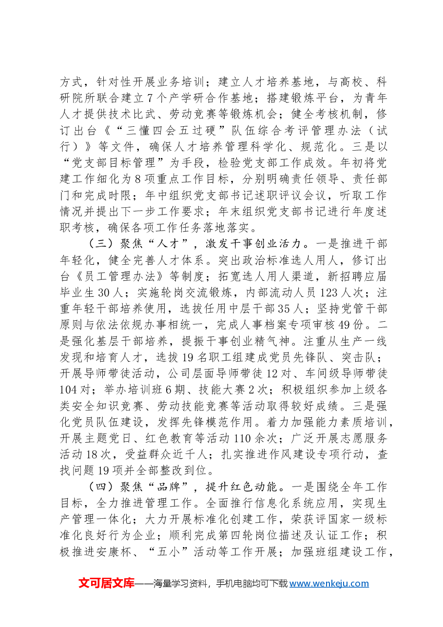 公司党委书记2024年抓基层党建工作述职报告.docx，第2页预览