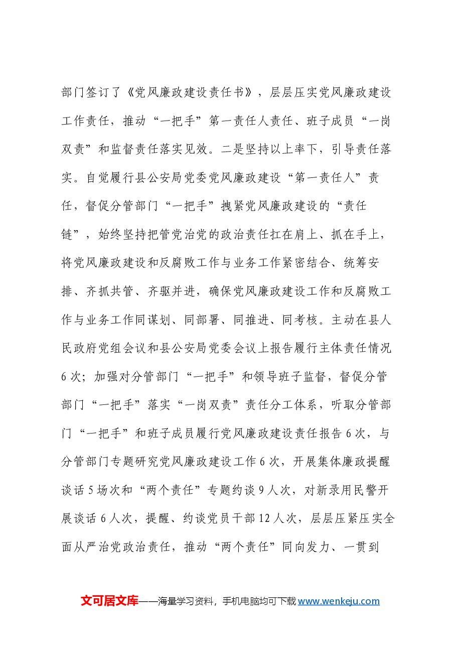 县公安局长2024年度个人述责述廉报告.docx，第4页预览