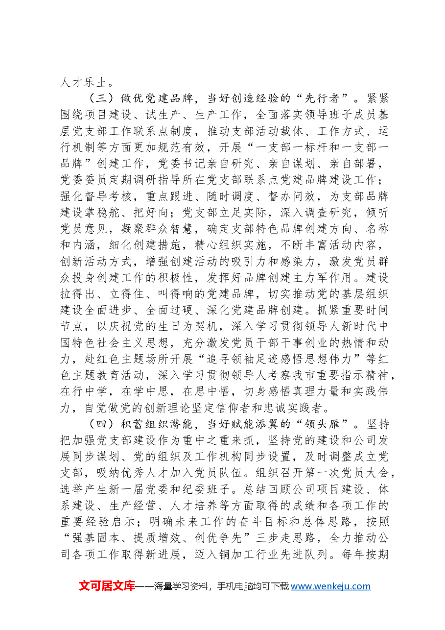 国企党委书记2024年抓基层党建工作的述职报告.docx,第3页预览