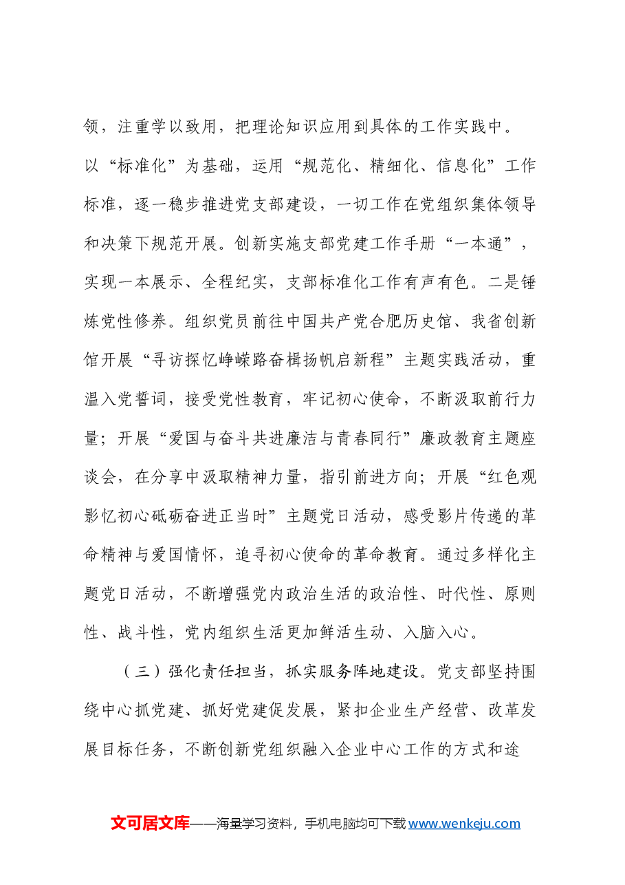 国企党支部书记2024年抓基层党建述职报告.docx,第3页预览