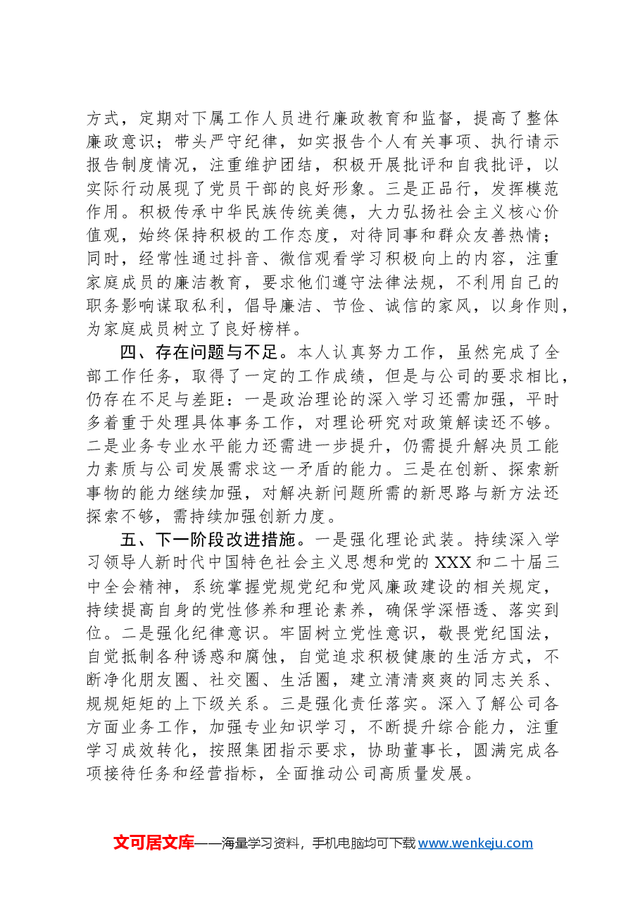 公司领导2024年度个人述职述廉报告.docx,第4页预览