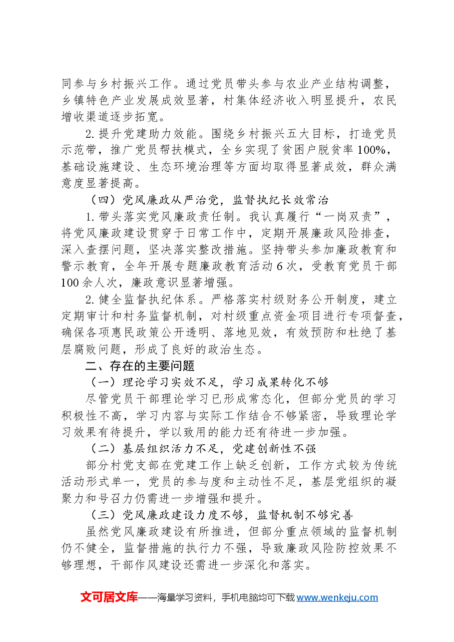 乡镇党委书记2024年抓党建工作述职报告.docx,第2页预览