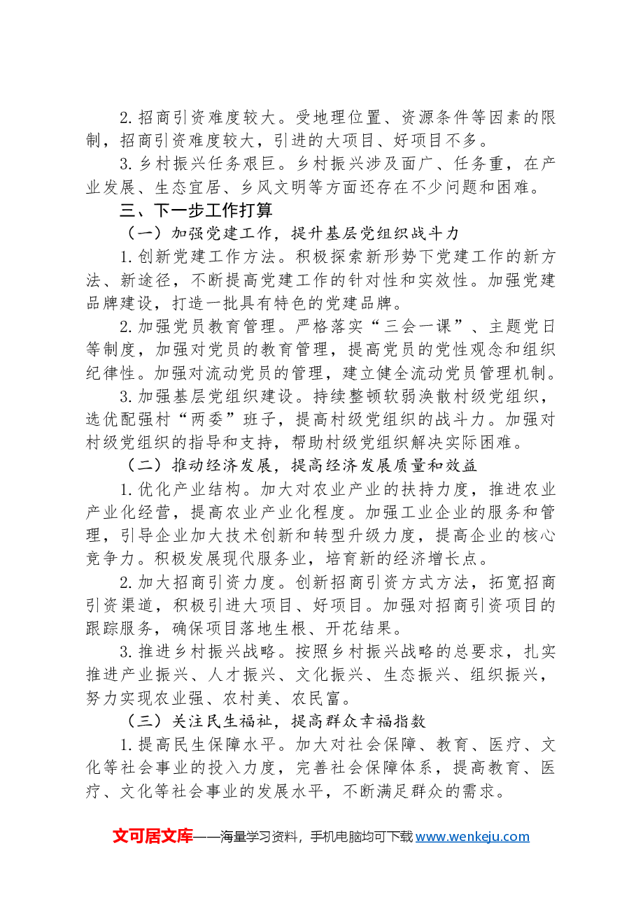 乡镇党委书记2024年述职报告.docx,第4页预览