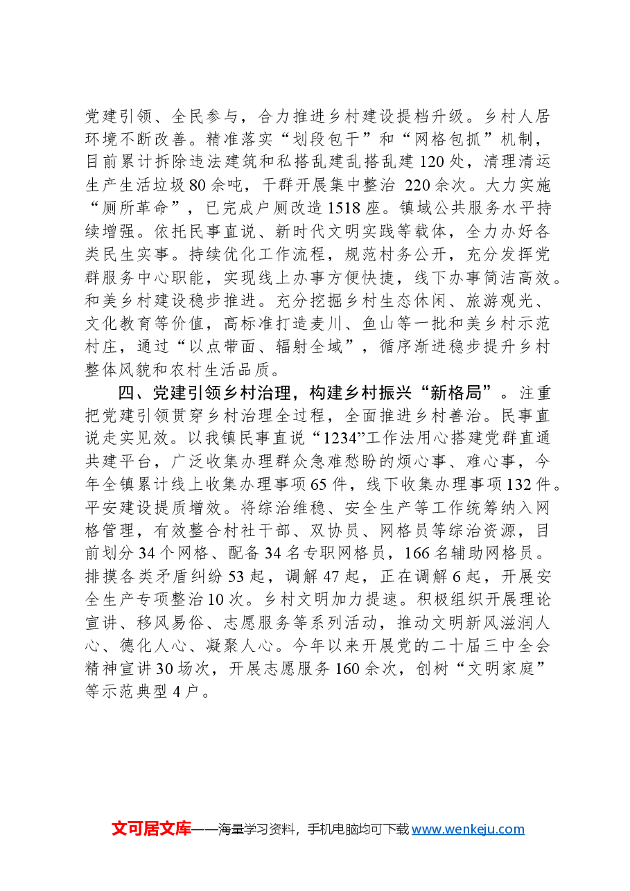 某镇党建引领乡村全面振兴经验交流材料.docx,第2页预览