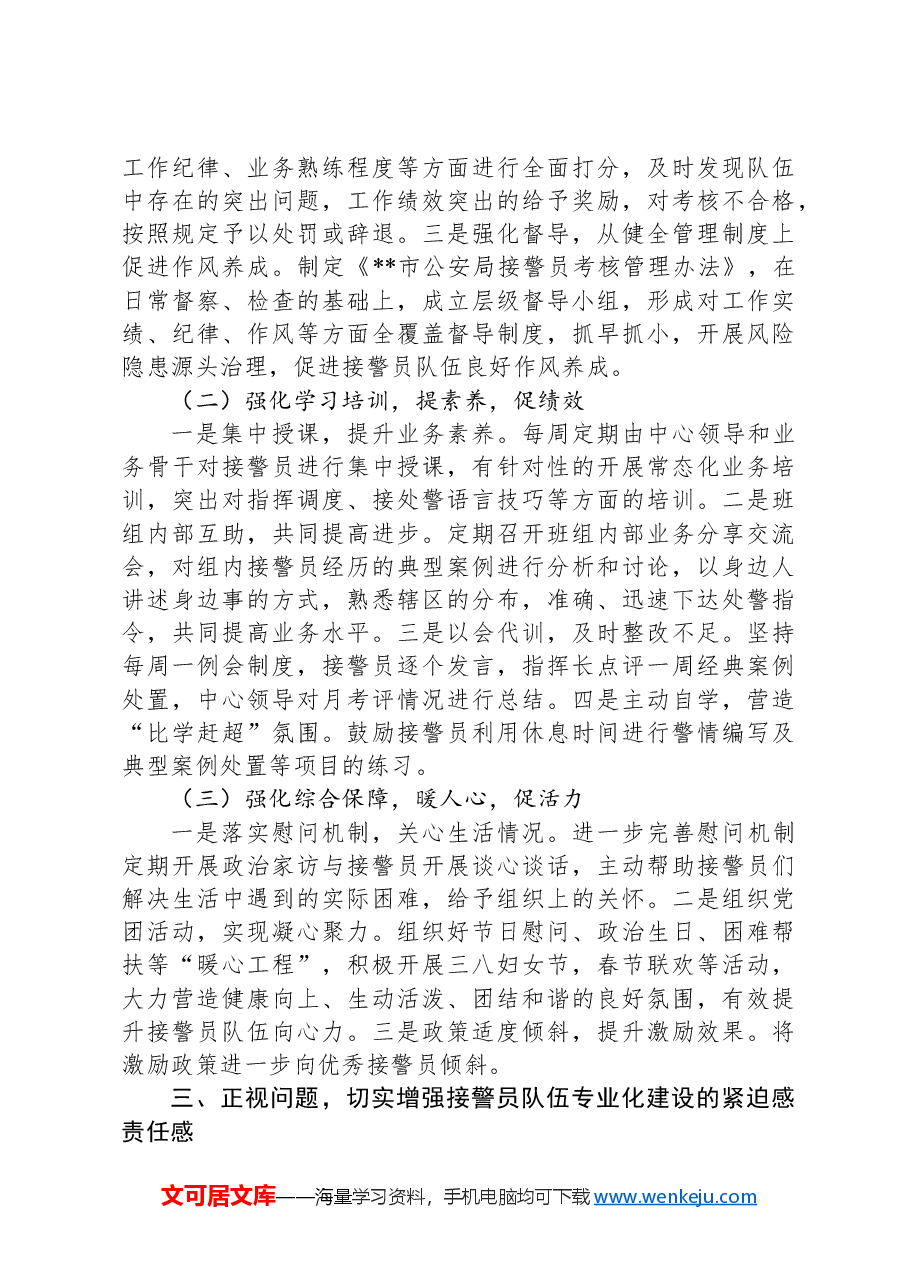 副市长在2024年全市接警员队伍建设推进会上的讲话.docx,第3页预览