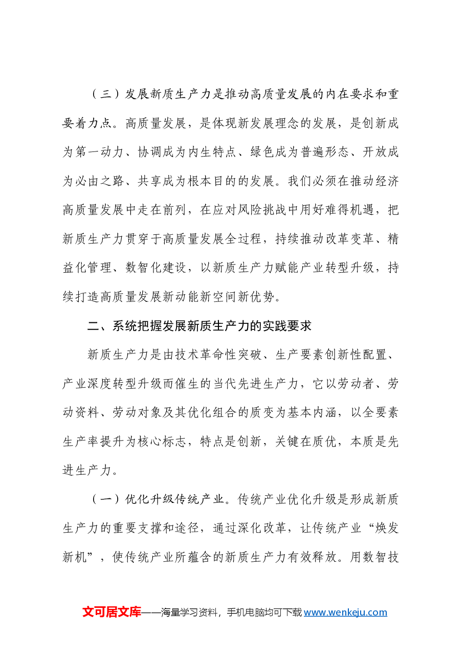 专题党课：加快培育发展新质生产力，推动公司高质量发展.docx，第3页预览