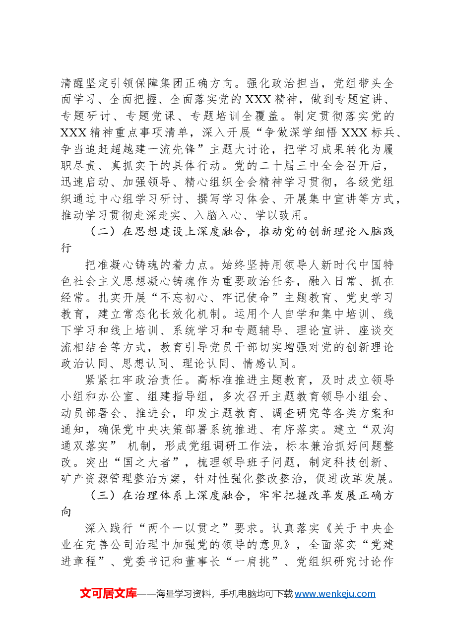 经验交流:加强党建与生产经营深度融合+构建发展新格局.docx,第3页预览