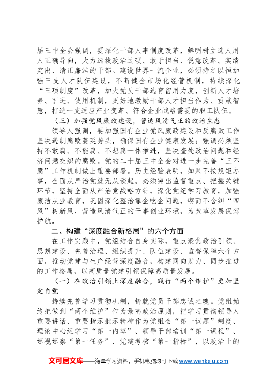 经验交流:加强党建与生产经营深度融合+构建发展新格局.docx,第2页预览