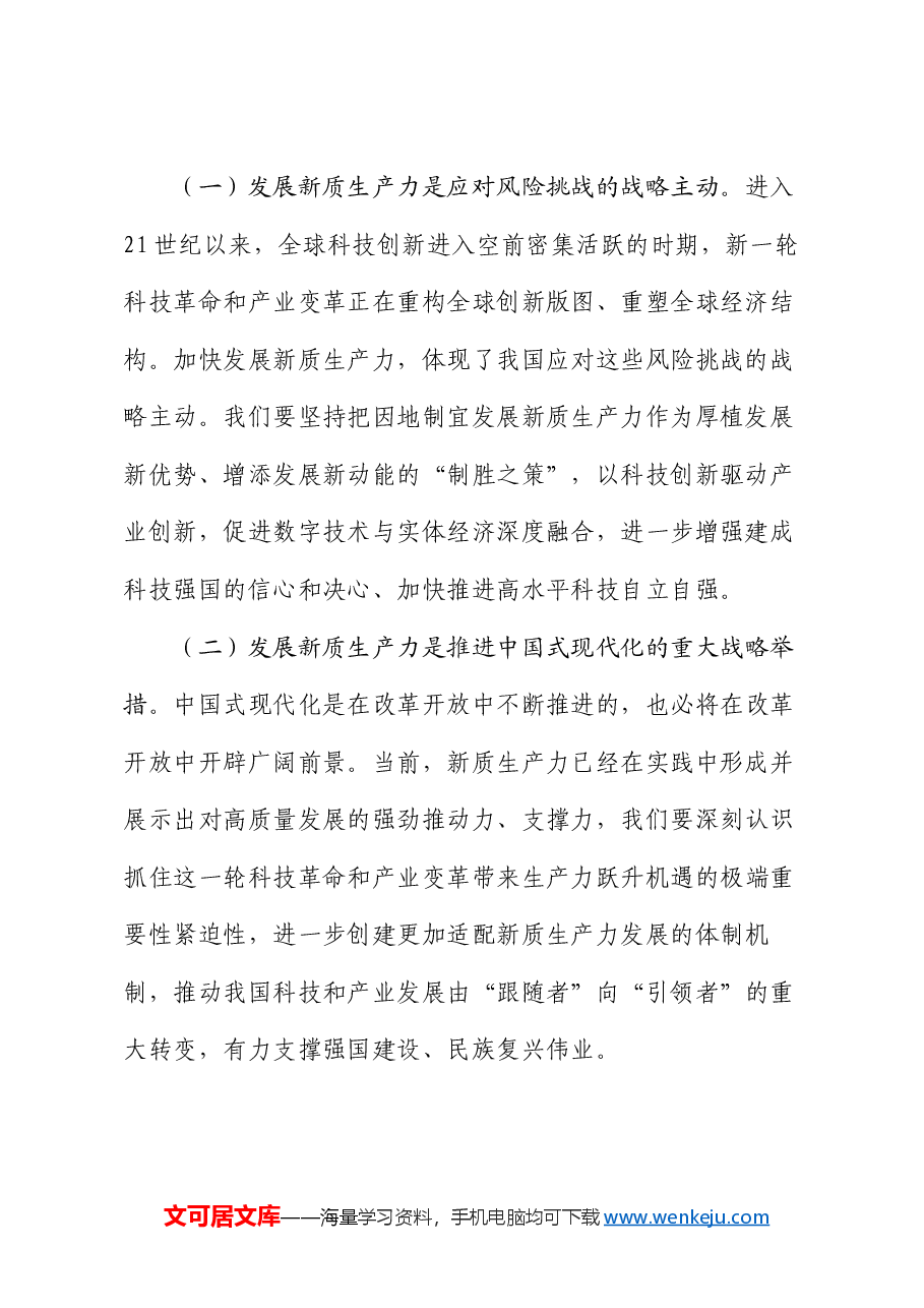 专题党课：加快培育发展新质生产力，推动公司高质量发展.docx，第2页预览