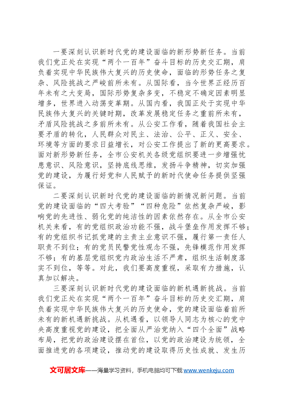 副市长在2024年全市公安机关党建工作推进会上的讲话.docx,第3页预览