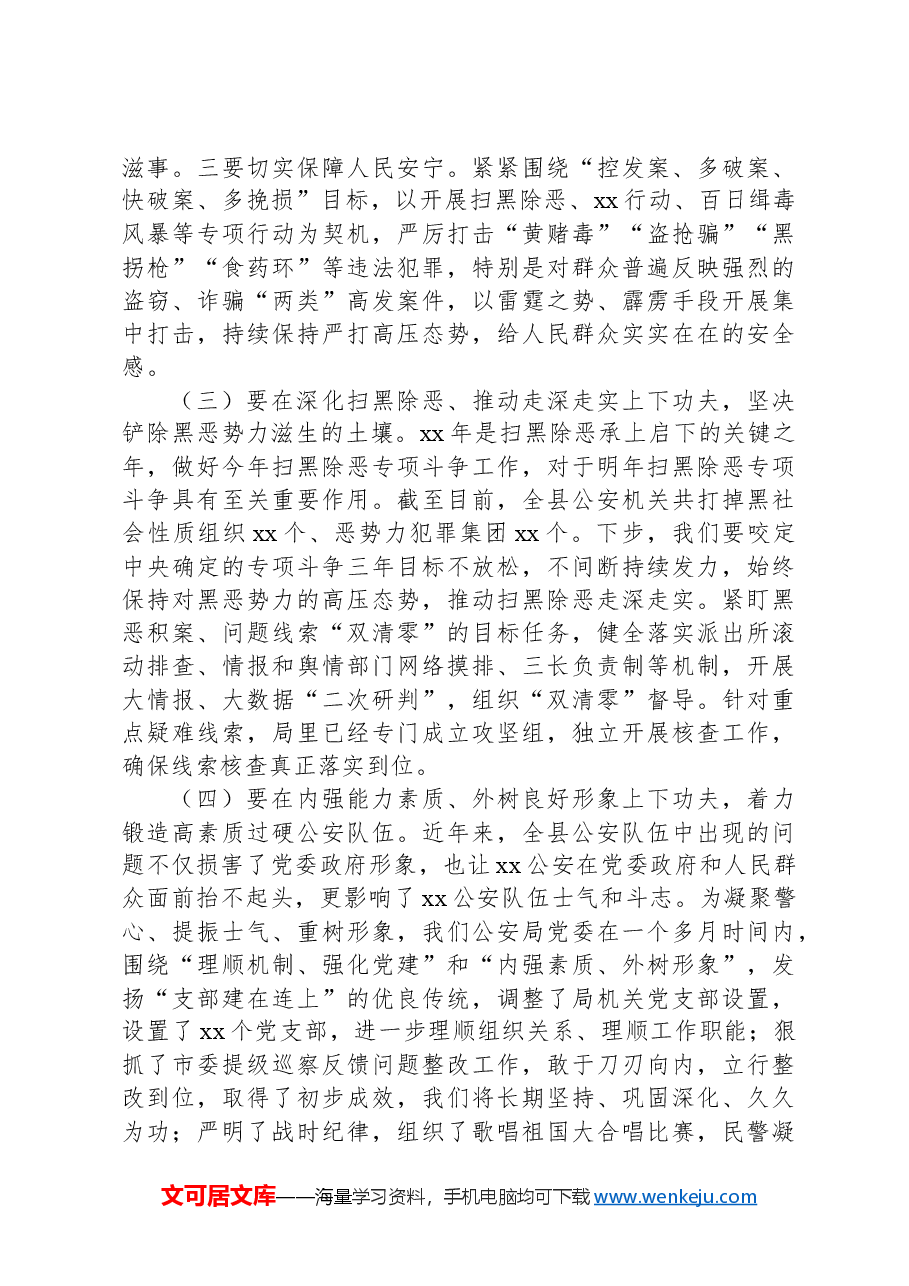 深入推动新时代公安机关建设,不断提升人民群众获得感幸福感——xx市公安局局长专题党课.docx,第3页预览