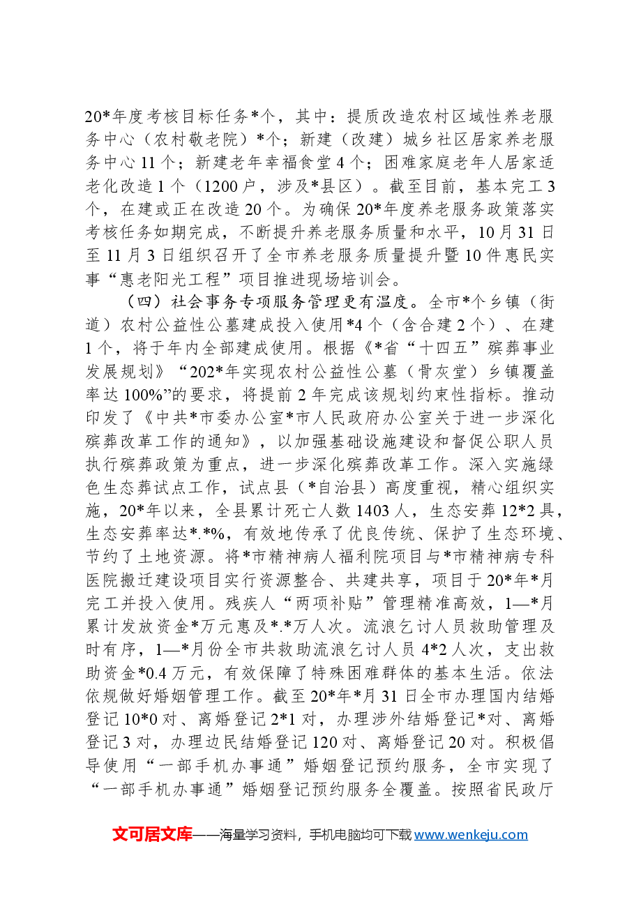 某市民政工作情况汇报.docx,第3页预览