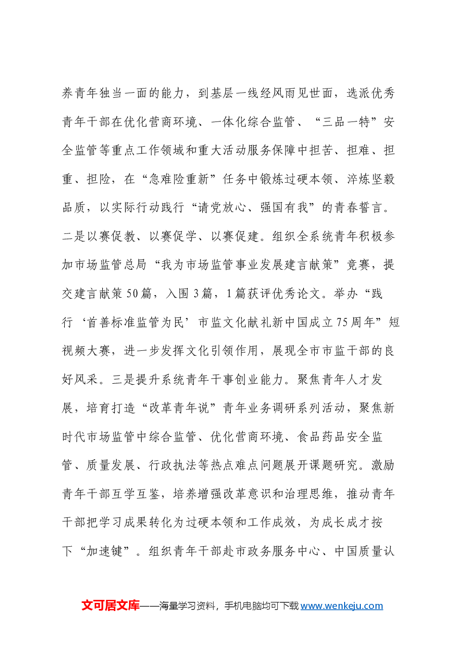 市场监管局党组2024年青年工作总结.docx,第4页预览