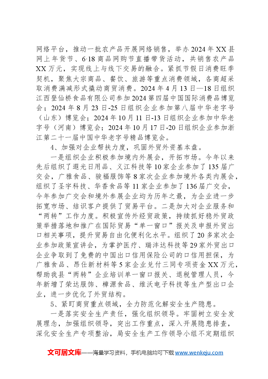 县商务局2024年工作总结及2025年工作计划.docx,第4页预览