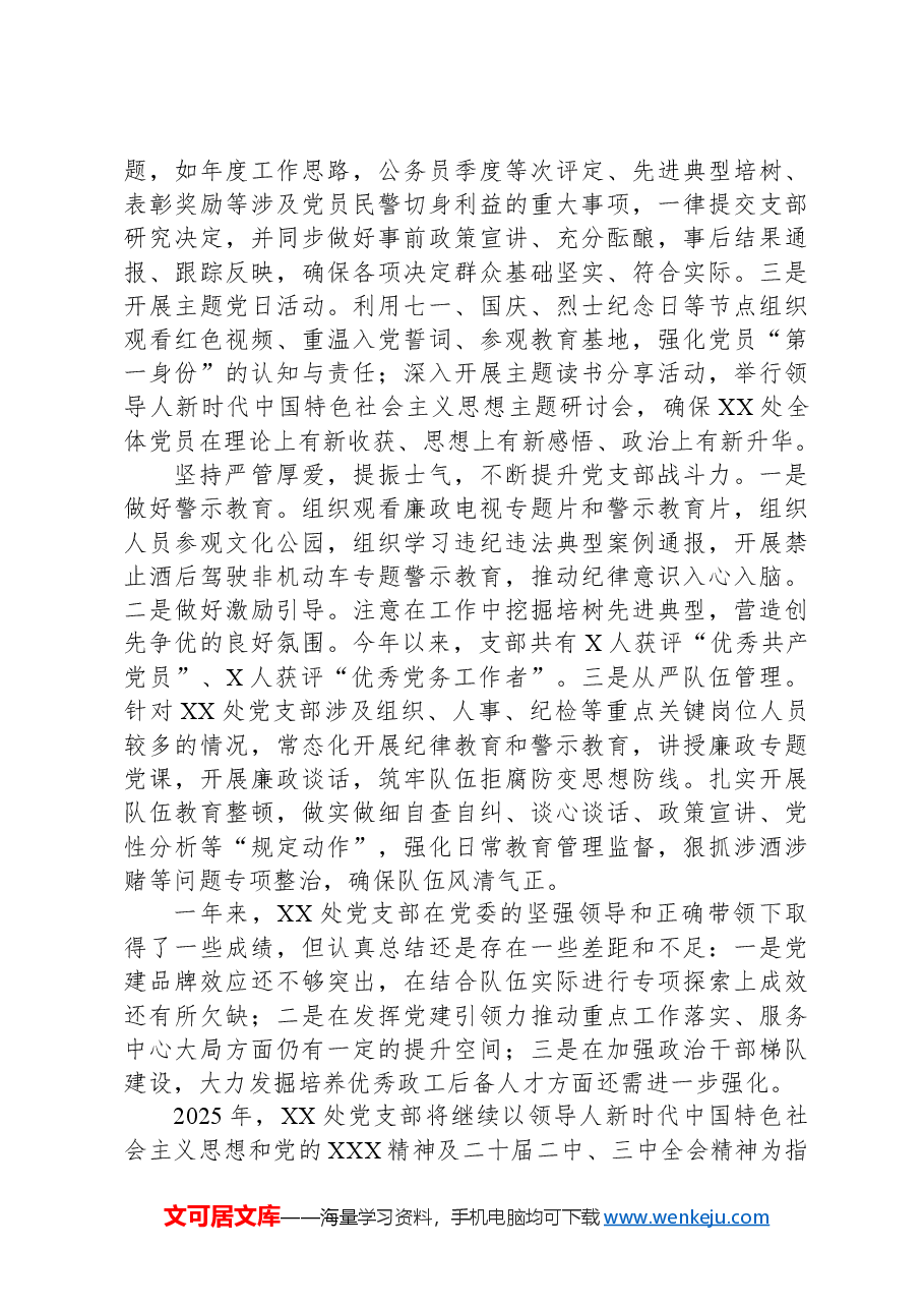 政工领导2024年度党支部书记抓党建工作述职报告.docx,第2页预览
