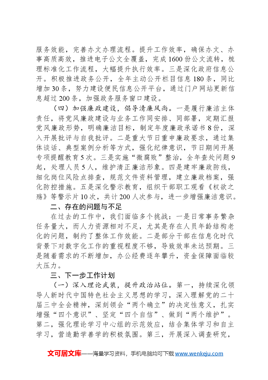 XX办公室2024年度工作总结.docx,第2页预览