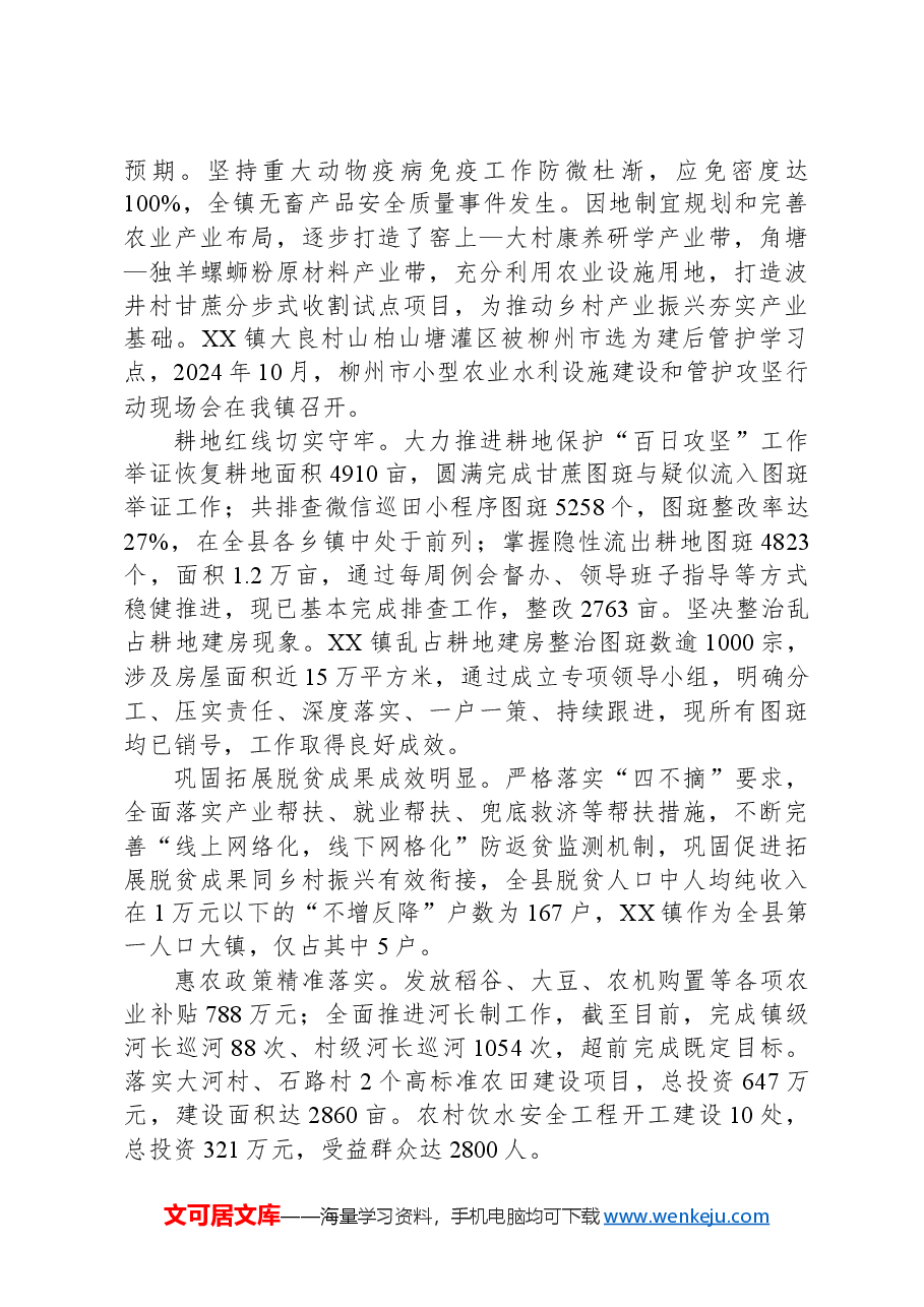 XX镇2024年工作总结和2025年工作计划.docx,第4页预览
