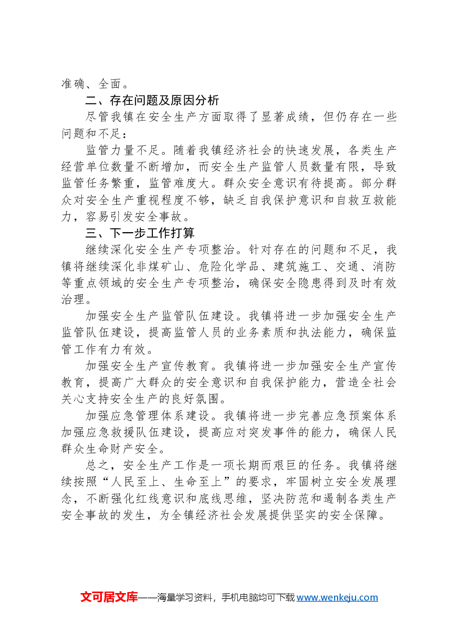 镇2024年度安全生产工作总结.docx,第3页预览