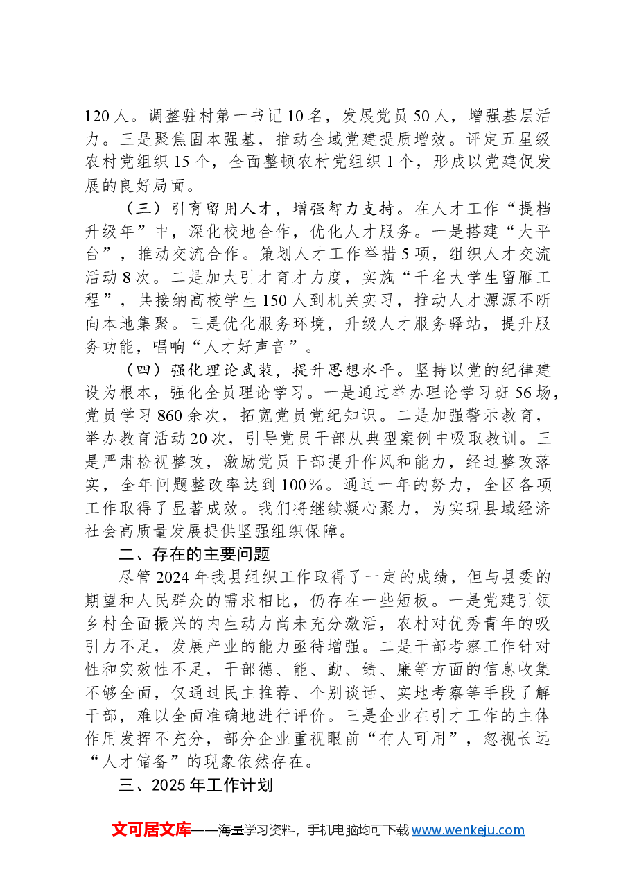 组织部2024年度工作总结.docx,第2页预览