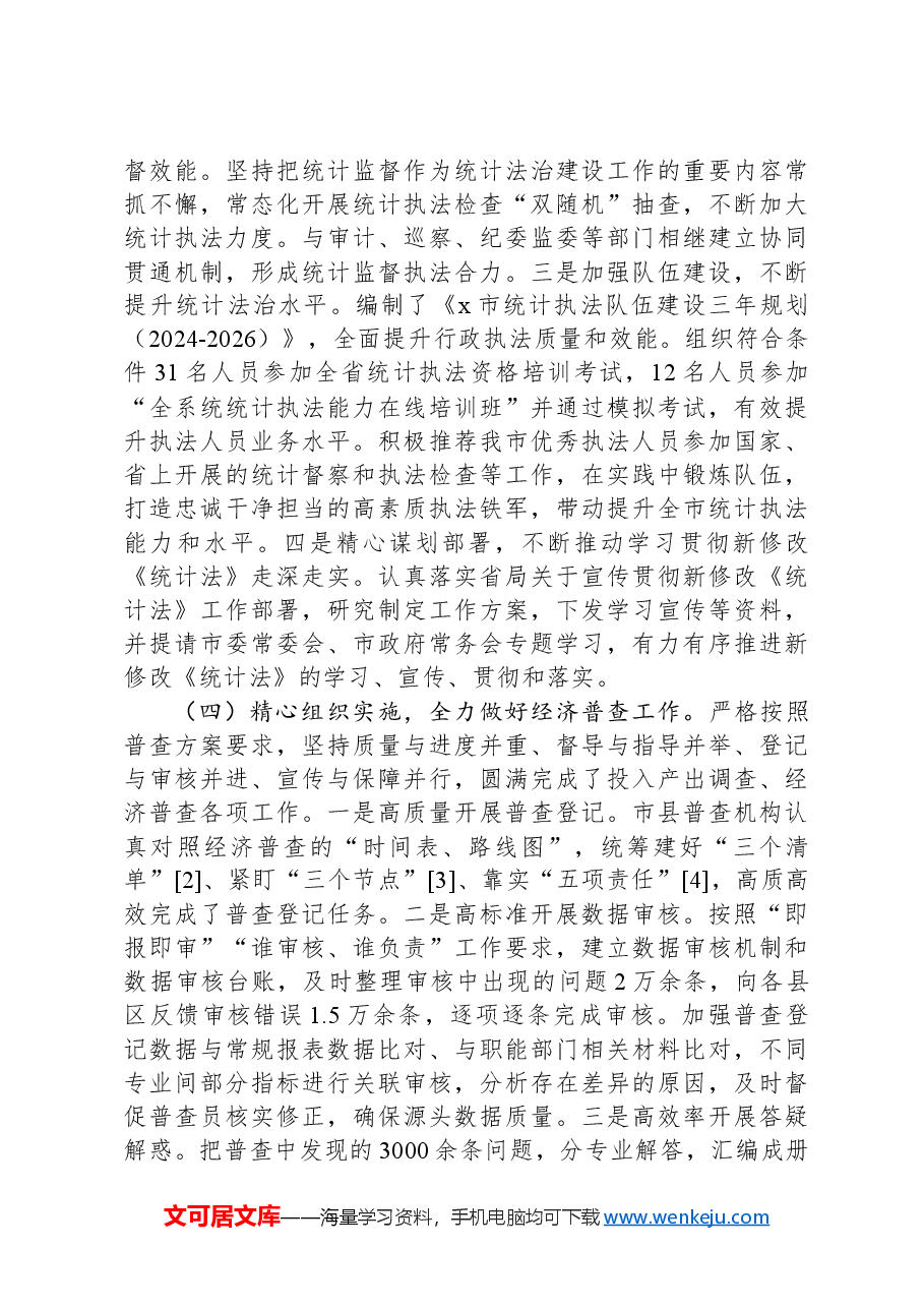 市统计局关于2024年度工作总结的报告.docx,第3页预览