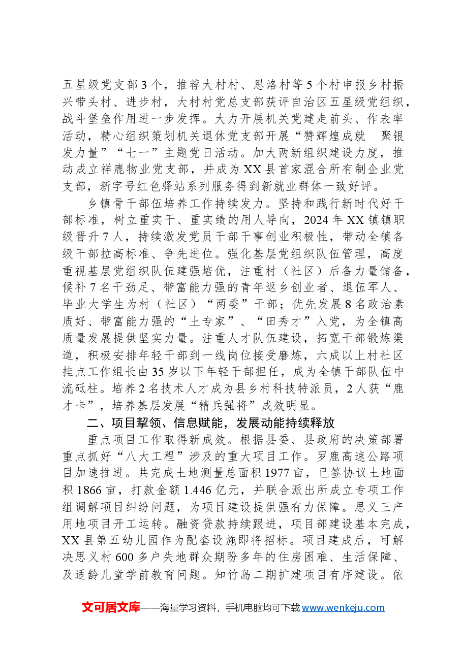 XX镇2024年工作总结和2025年工作计划.docx,第2页预览