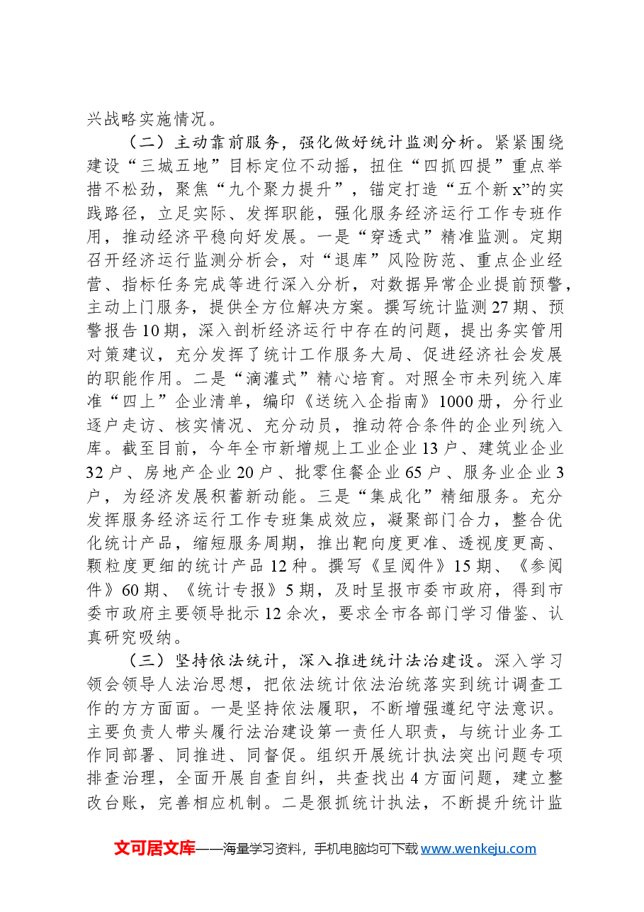 市统计局关于2024年度工作总结的报告.docx,第2页预览