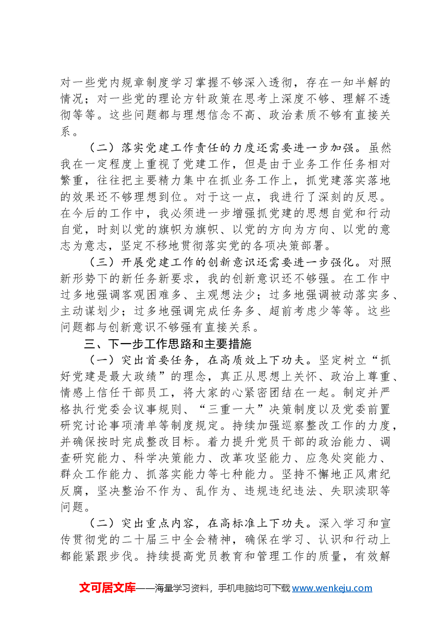 市国资委党委书记2024年基层党建工作述职报告.docx,第3页预览