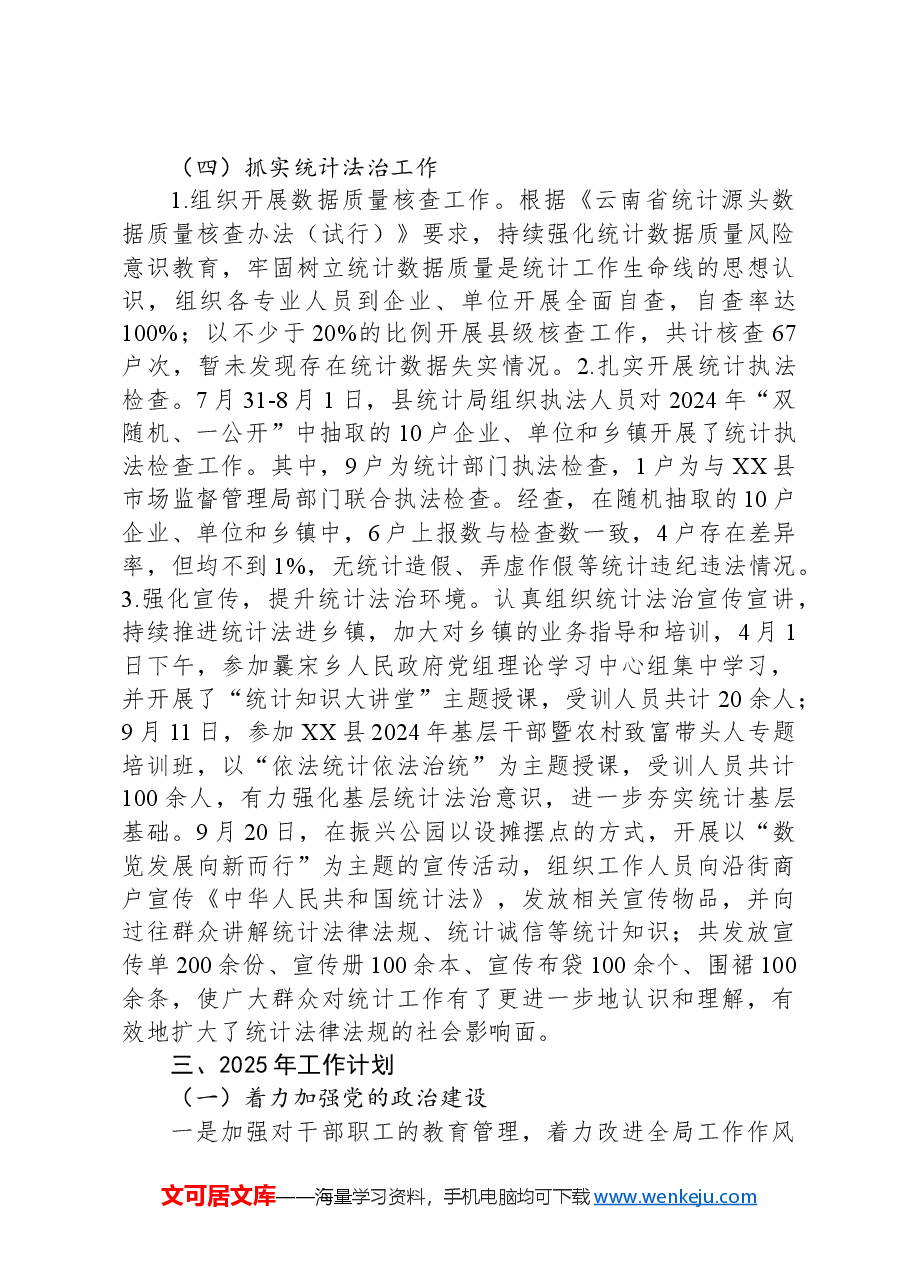 县统计局2024年工作总结及2025年工作计划.docx,第4页预览