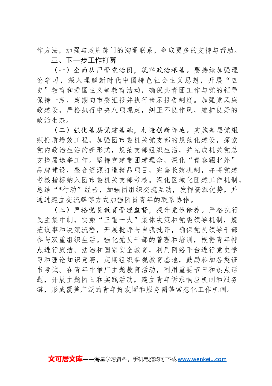 团市委2024年度书记抓基层党建述职报告.docx,第3页预览