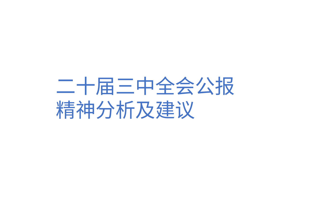 二十届三中全会公报精神分析及建议.pptx，第1页预览
