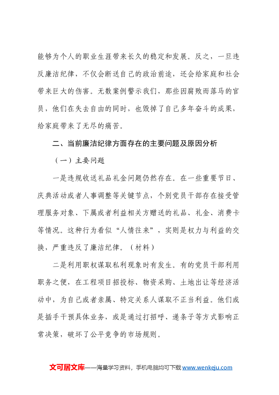 党课:严守廉洁纪律 永葆清正廉洁本色.docx,第3页预览