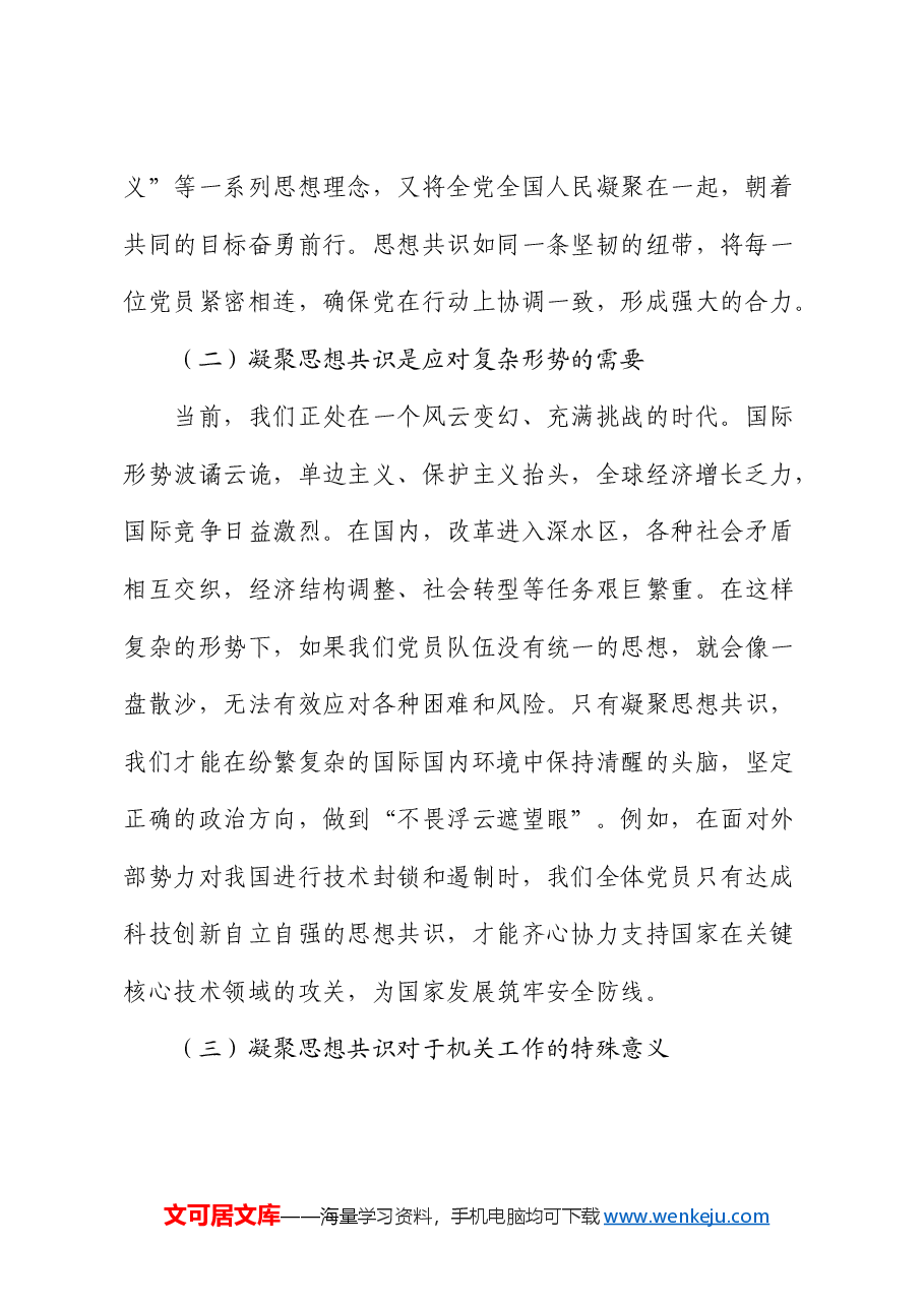 党课:凝聚思想共识 强化使命担当.docx,第2页预览