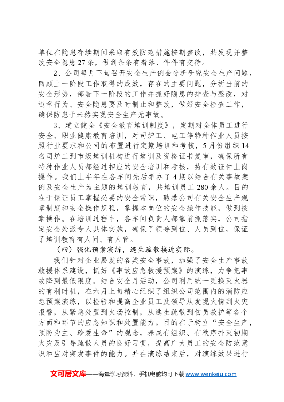 落实企业安全生产主体责任汇报材料.docx,第4页预览