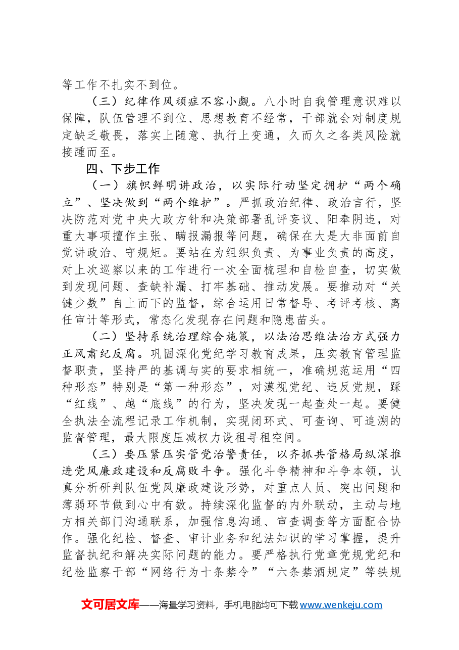 市级单位关于2024年全面从严管党工作情况的报告.docx，第4页预览