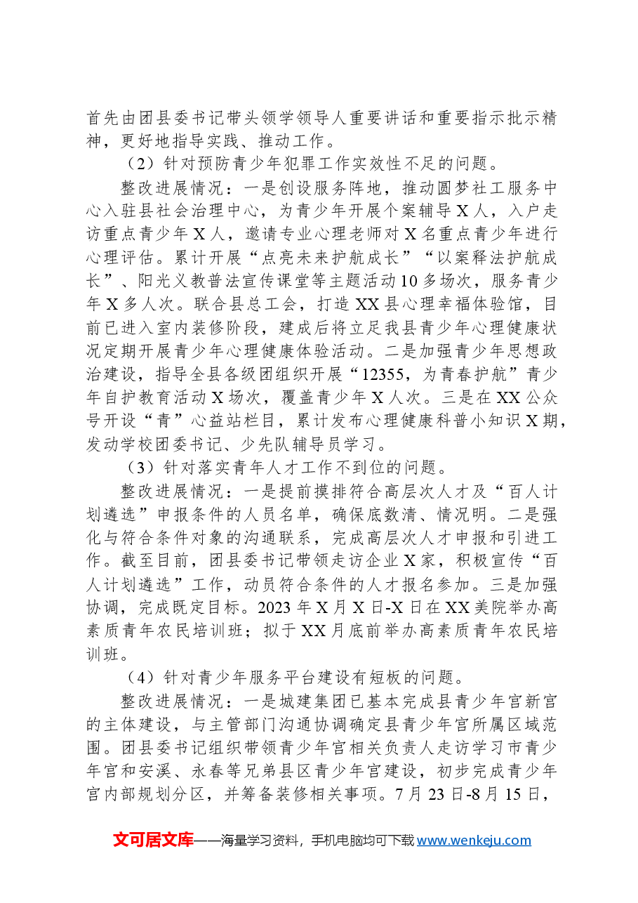 2024共青团团委巡察整改情况报告.docx，第3页预览