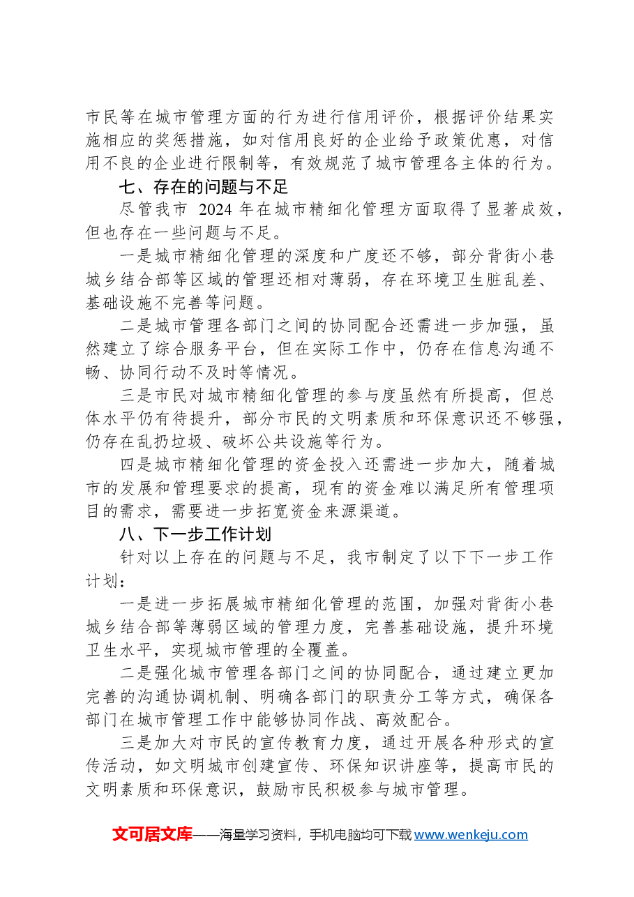 某市2024年城市精细化管理工作报告.docx,第4页预览